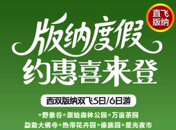 春节旅游城市|寒假旅游地方云南西双版纳野象谷星光夜市换装拍照6日游w