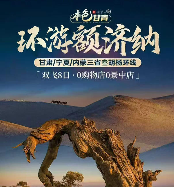 额济纳旗胡杨林旅游攻略-中卫沙坡头 张掖丹霞地貌 西夏王陵 黑水城遗址 大漠胡杨林飞机8日游